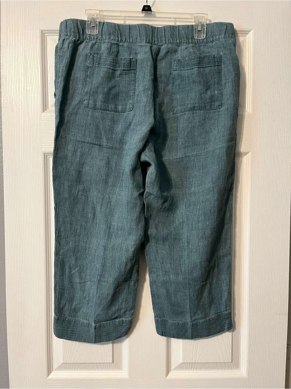 Pure Jill Blue Linen Casual Pants - Picture 2 of 4